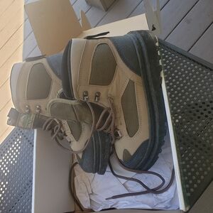 Tan and Gray Hiking Boots